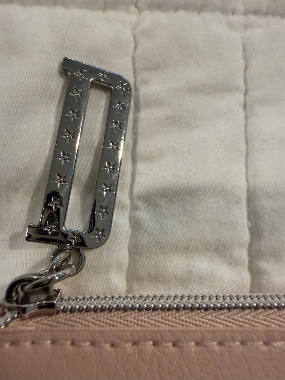 Dior Pink leather like Zip Pouch AND Dior White velvet Case — Gold CD Accent - Picture 3 of 5